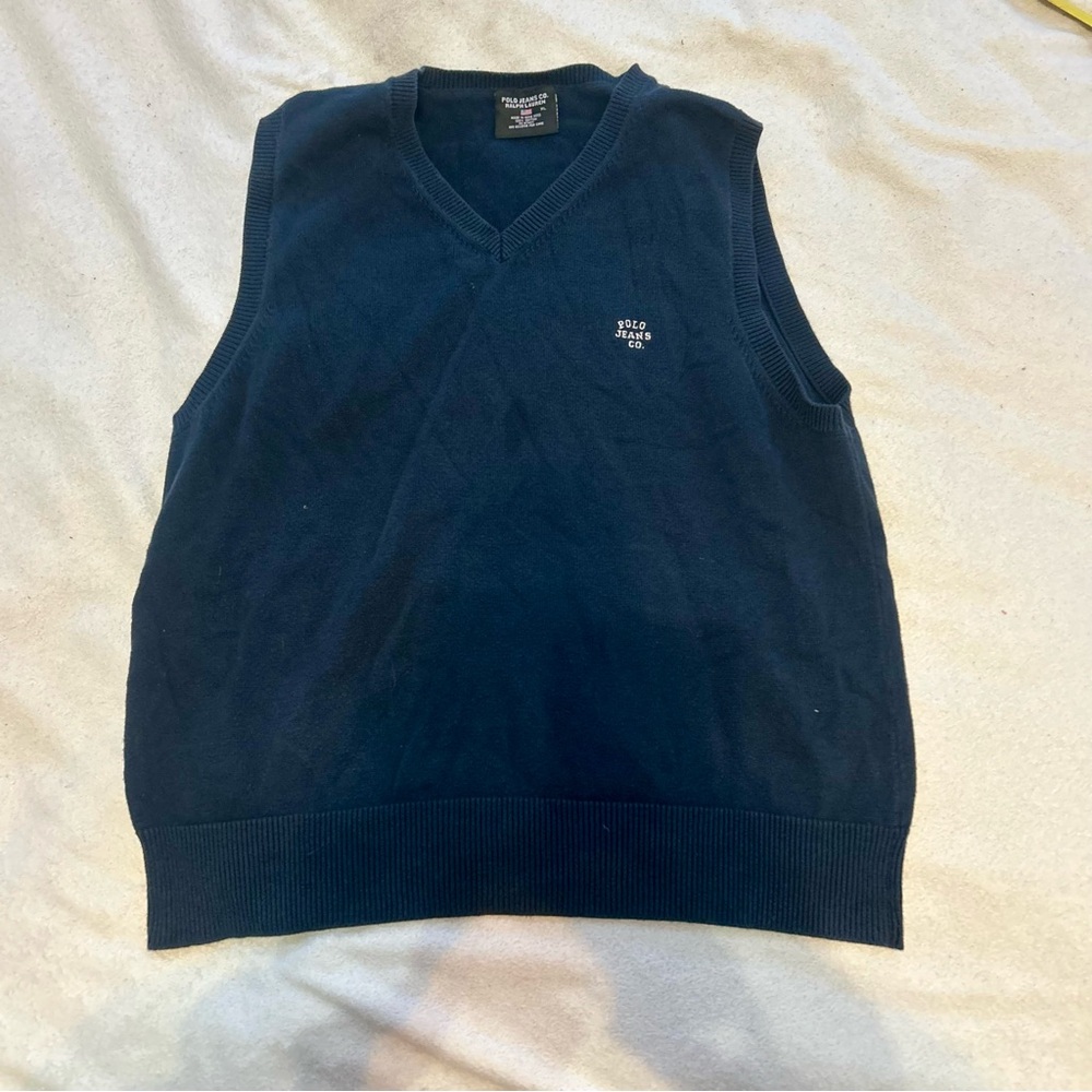 Navy Blue Polo Jeans Co Sleeveless Sweater Vest